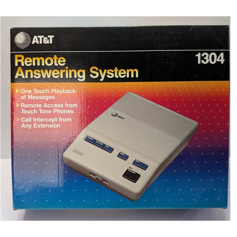 AT&T Remote Answering System 1304 Gray Good Vintage Microcassette Retro